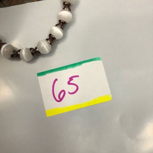 White and Silver Ombre Bracelet Beaded - Picture 6 of 8